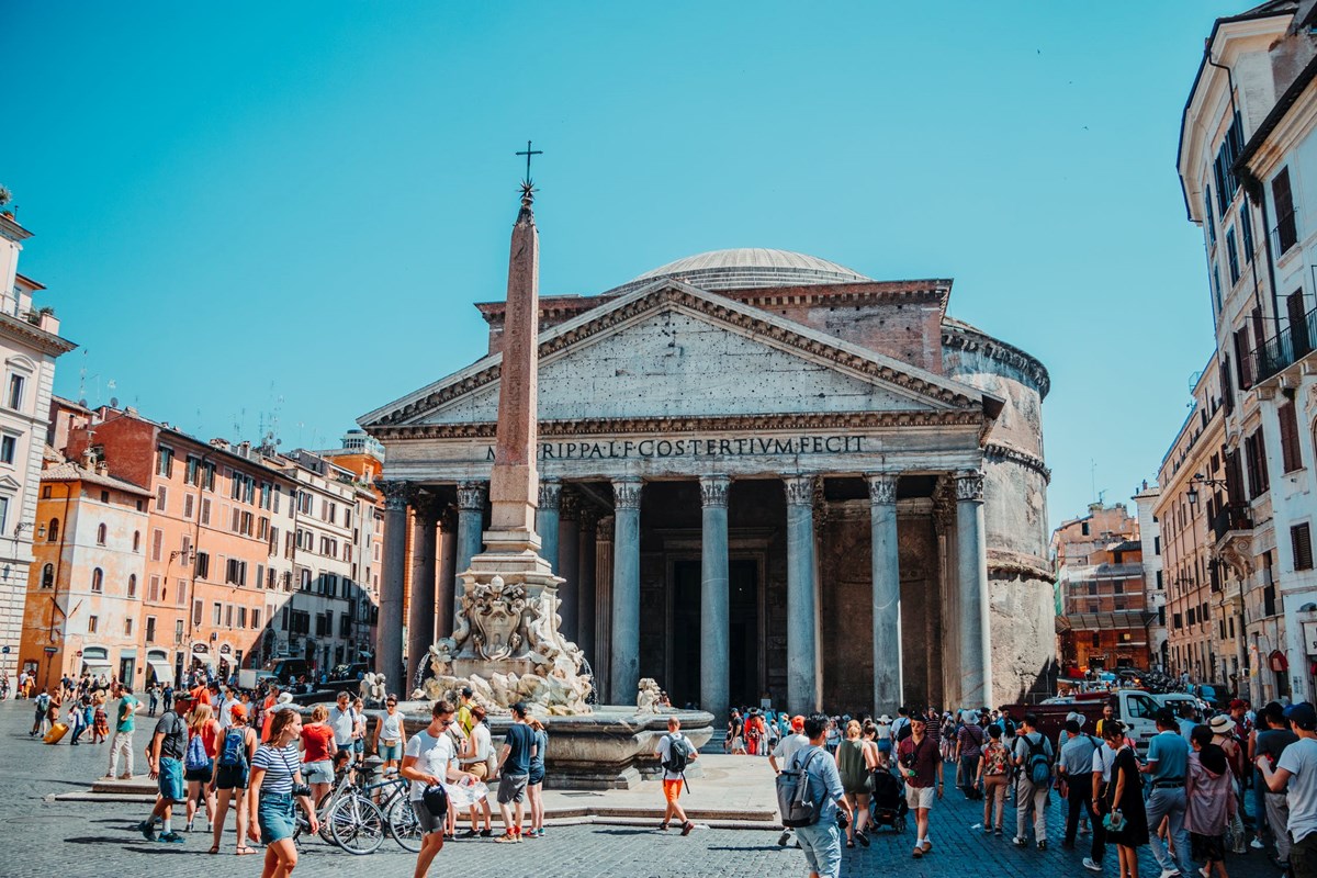 Pantheon With Crowd Stock